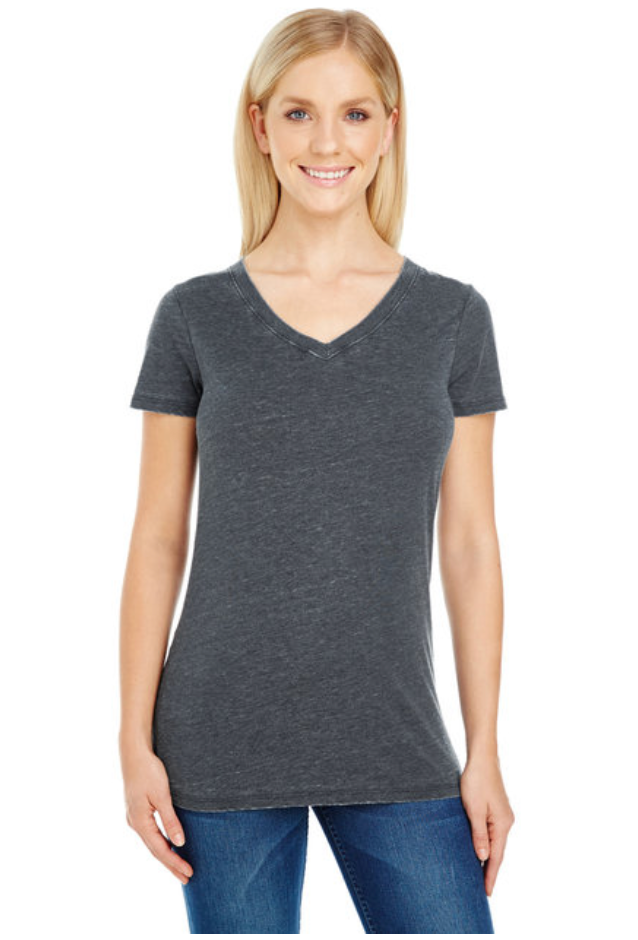 208B Threadfast Ladies' Vintage Dye Short-Sleeve V-Neck T-Shirt