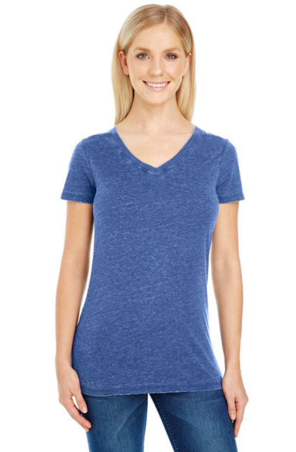 208B Threadfast Ladies' Vintage Dye Short-Sleeve V-Neck T-Shirt