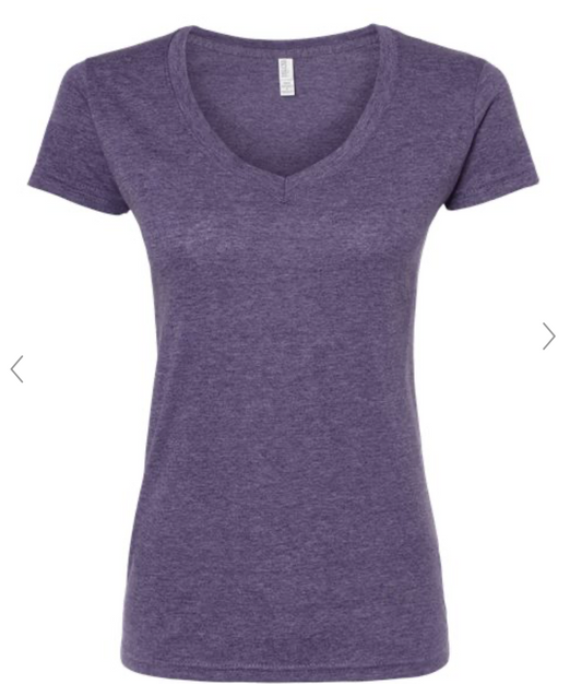 M&O - Women's Deluxe Blend V-Neck T-Shirt - 3542