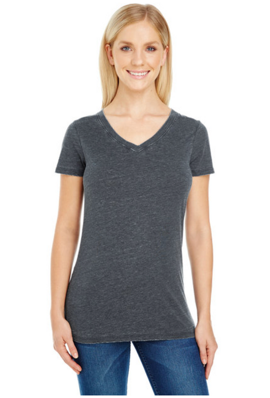208B Threadfast Ladies' Vintage Dye Short-Sleeve V-Neck T-Shirt